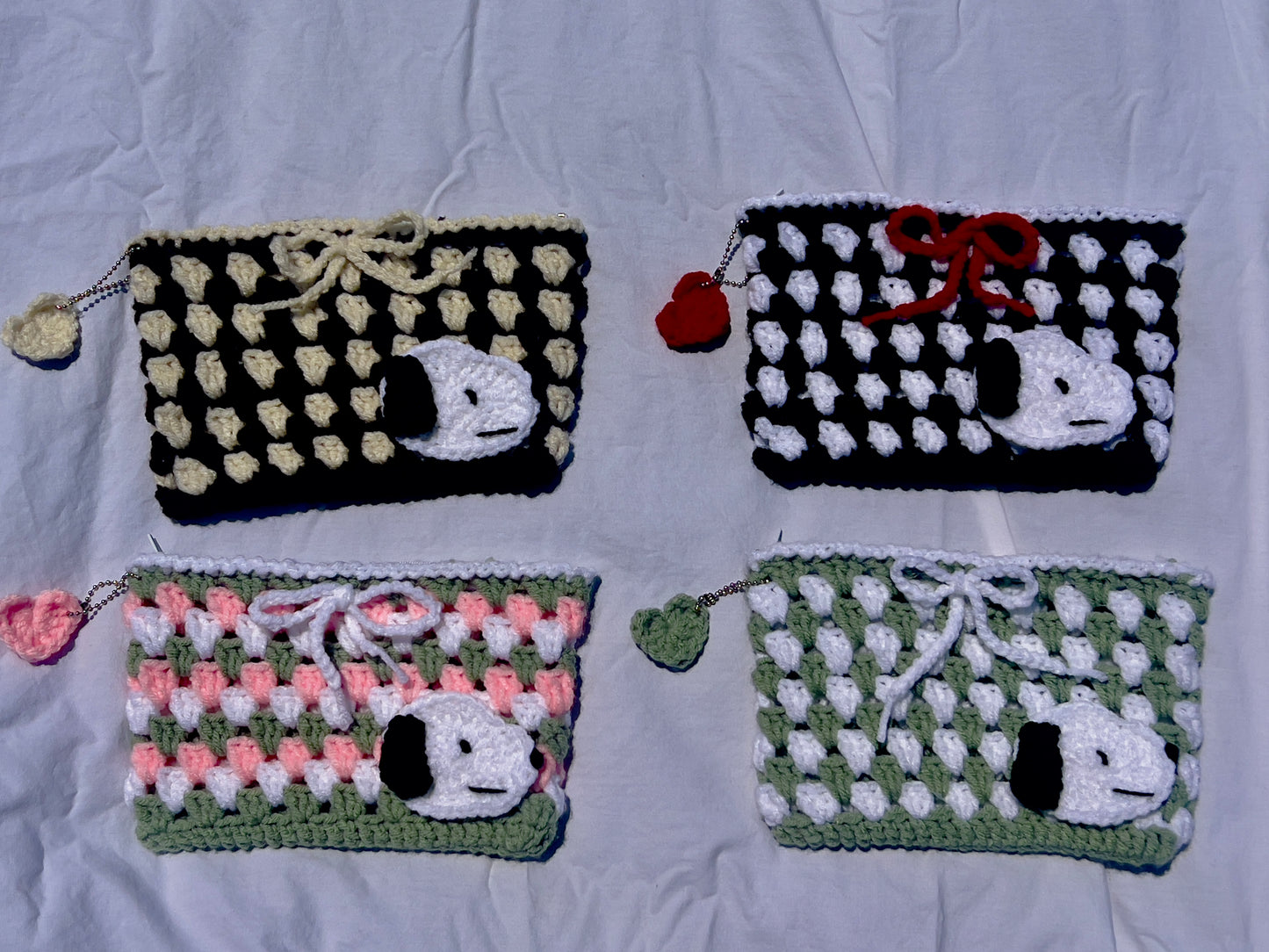 Black and White Beagle Pouches w/Zipper