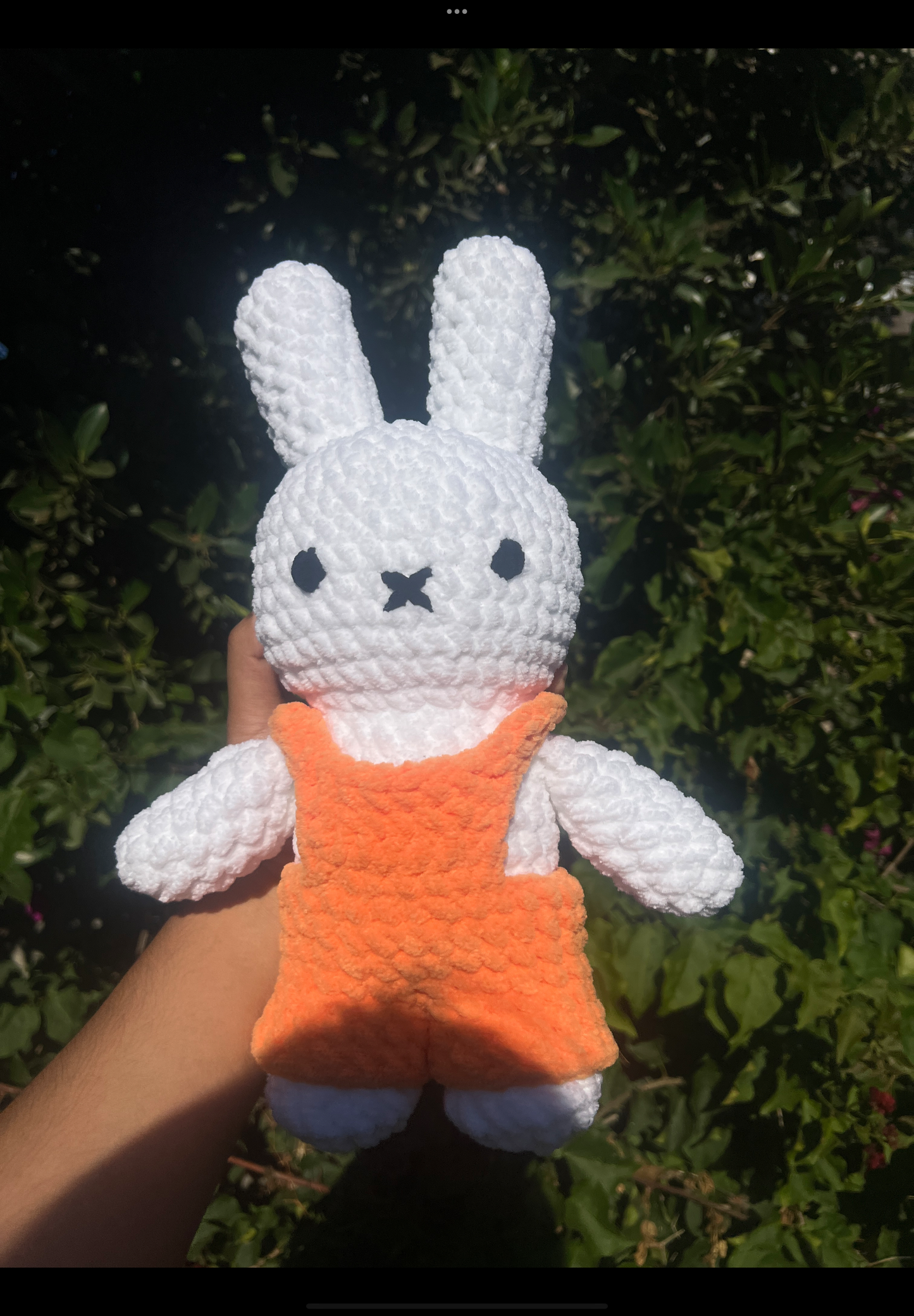 JUMBO Bunny with Orange Overalls Plushie (Removable)