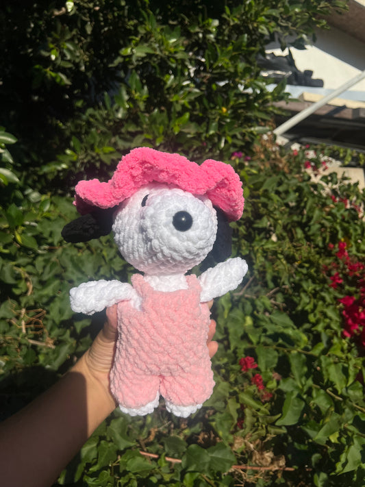 White and Black Gardening Beagle Plushie