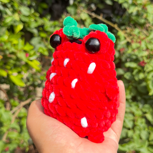 Strawberry Frog Plushie - Red